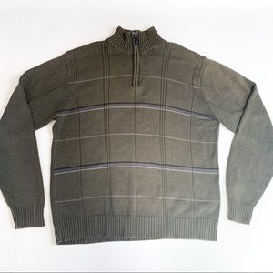 Oscar De La Renta Pullover Zip Collar Plid Sweater